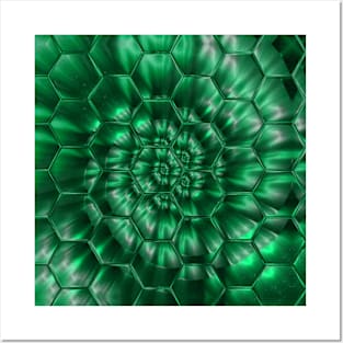 Green Galaxy Print Space Posters and Art